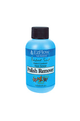 Frontage of EzFlow Rainforest Polish Remover (Non Smear) with 16-ounce aqua blue bottle with labeled text